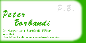 peter borbandi business card